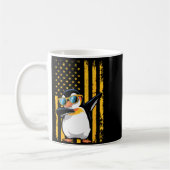 Graphic Penguin Retro American Flag Funny Penguin  Koffiemok (Links)