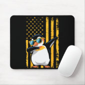 Graphic Penguin Retro American Flag Funny Penguin  Muismat (Met muis)
