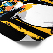 Graphic Penguin Retro American Flag Funny Penguin  Poster (Hoek)