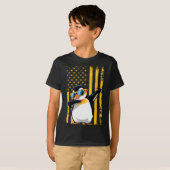 Graphic Penguin Retro American Flag Funny Penguin  T-shirt (Voorkant volledig)