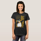 Graphic Penguin Retro American Flag Funny Penguin  T-shirt (Voorkant volledig)