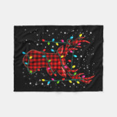 Graphic Plaid Rudolph Christmas Tree Light Xmas Me Fleece Deken (Voorkant (Horizontaal))