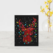 Graphic Plaid Rudolph Christmas Tree Light Xmas Me Kaart (Gele Bloem)