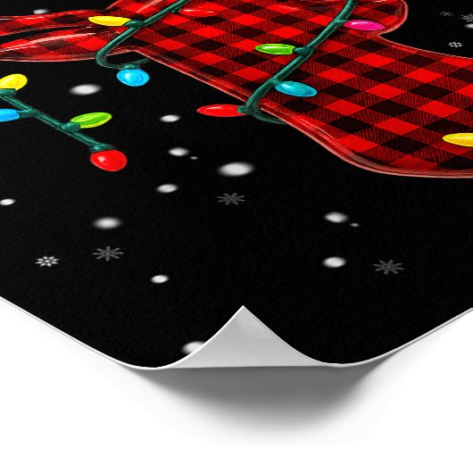 Graphic Plaid Rudolph Christmas Tree Light Xmas Me Poster (Hoek)