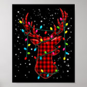Graphic Plaid Rudolph Christmas Tree Light Xmas Me Poster (Voorkant)