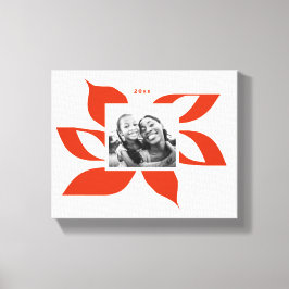 Graphic Poinsettia Vakantie Canvas Afdruk
