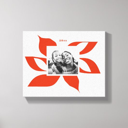 Graphic Poinsettia Vakantie Canvas Afdruk (Voorkant)