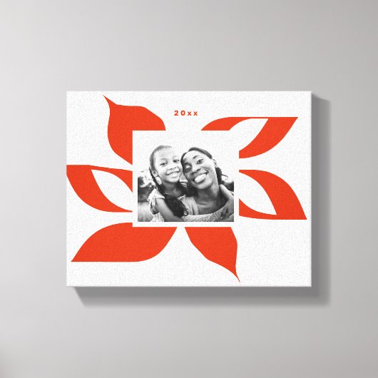Graphic Poinsettia Vakantie Canvas Afdruk (Voorkant)