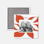 Graphic Poinsettia vakantiefoto Magneet (Voorkant / Achterkant)