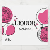 Graphic pomegranate Pink Magenta Graphic Modern. Likeurfles Etiket (Enkel label)
