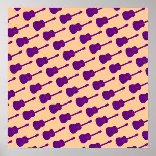 graphic purple guitars poster