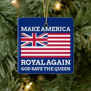 Graphic Red Blue maakt Amerika weer koninklijk. Keramisch Ornament