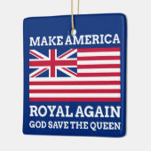 Graphic Red Blue maakt Amerika weer koninklijk. Keramisch Ornament (Links)