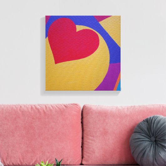 Graphic Red Heart Canvas Print (Insitu (Woonkamer))