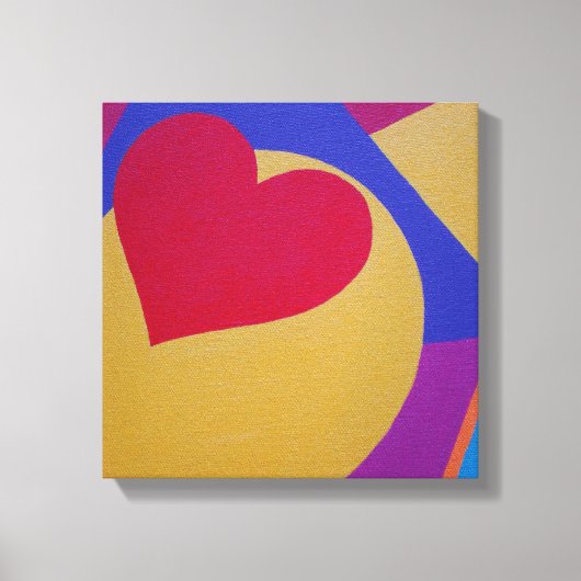 Graphic Red Heart Canvas Print (Voorkant)