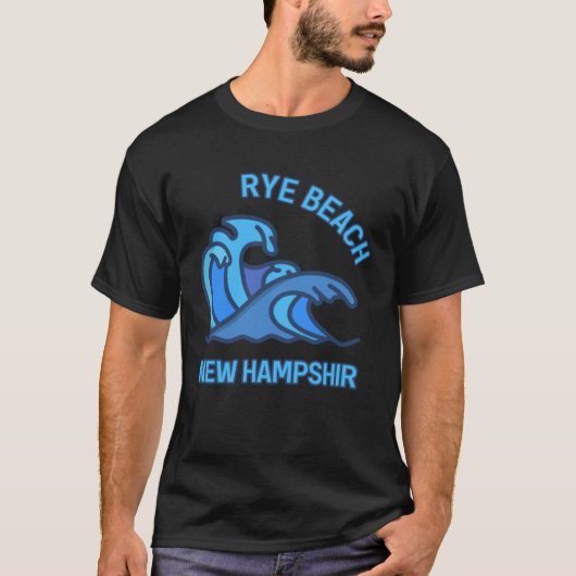 Graphic Rye Beach New Hampshire Pocket Wave Souven T-shirt (Voorkant)