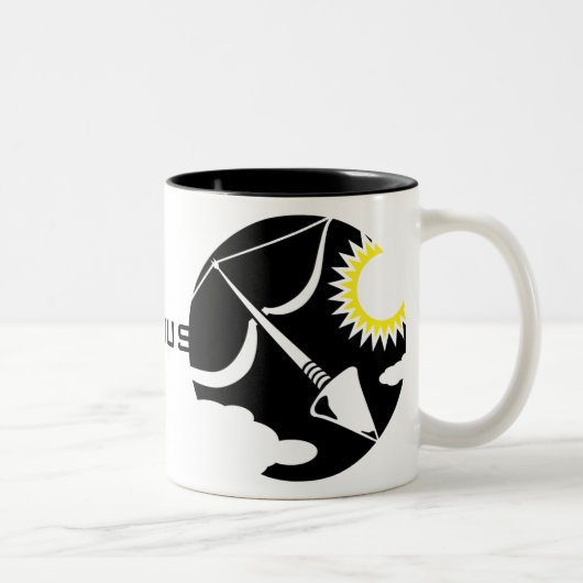 Graphic Sagittarius Bow en Arrow Tweekleurige Koffiemok (Rechts)