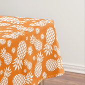 Graphic sinaasappel witte ananasbloemen tafelkleed (Voorbeeld)
