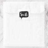 Graphic Smile Speech Bubble Afbeelding Inspiration Vierkante Sticker (Tas)