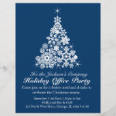 Graphic snowflake tree navy kantoor party flyer persoonlijk briefhoofd (Voorkant)