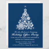 Graphic snowflake tree navy kantoor party flyer persoonlijk briefhoofd (Voorkant / Achterkant)