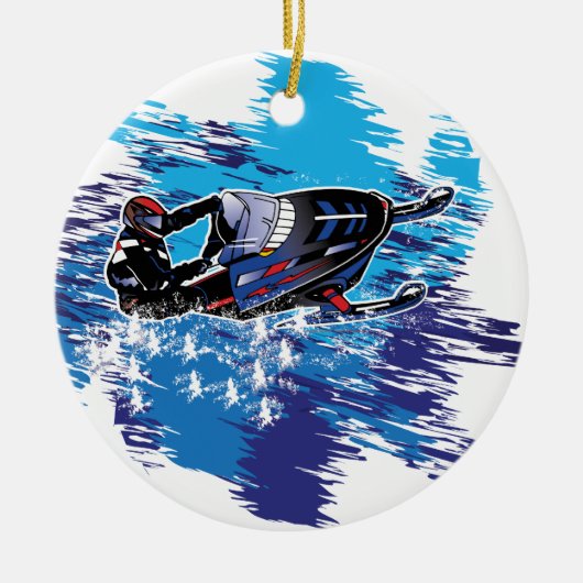 Graphic Snowmobiler Keramisch Ornament (Voorkant)