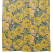 Graphic Spring Trollius Bloemen Douchegordijn (Voorkant)
