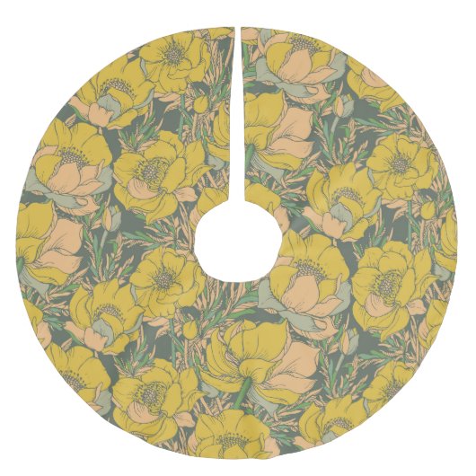 Graphic Spring Trollius Bloemen Kerstboom Rok (Voorkant)