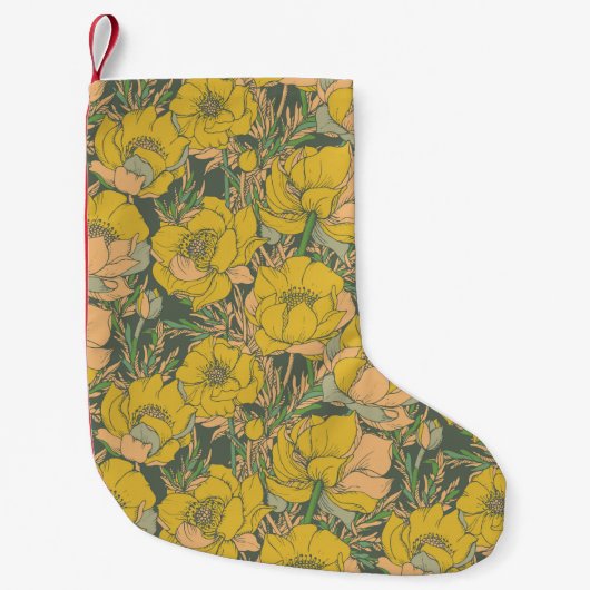 Graphic Spring Trollius Bloemen Kleine Kerstsok (Voorkant)