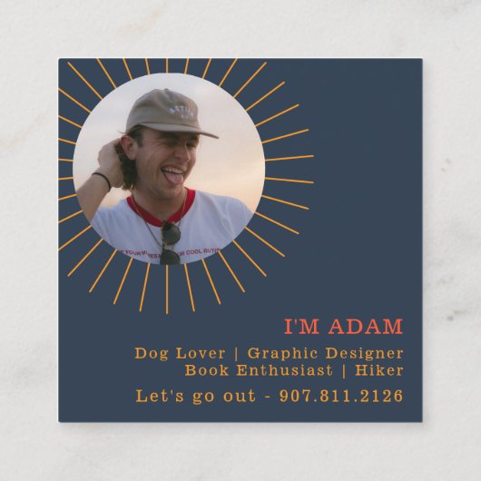 Graphic Sun Hallo | Drankelende Visitekaartjes Contactkaartje (Achterkant)