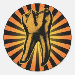 Graphic Tooth Emblem Ronde Sticker