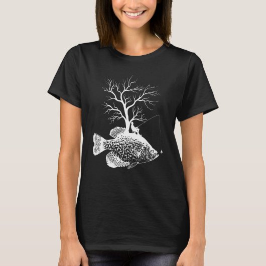 Graphic Tree Fishing Rod  Fish Crappies 1 T-shirt (Voorkant)