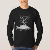 Graphic Tree Fishing Rod  Fish Smallmouth Bass 1 T-shirt (Voorkant)