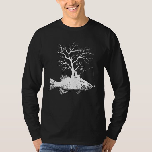 Graphic Tree Fishing Rod  Fish Smallmouth Bass 1 T-shirt (Voorkant)