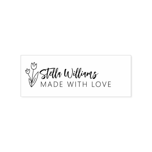 Graphic Tulip Script met liefde gemaakt Rubberstempel (Afrduk)