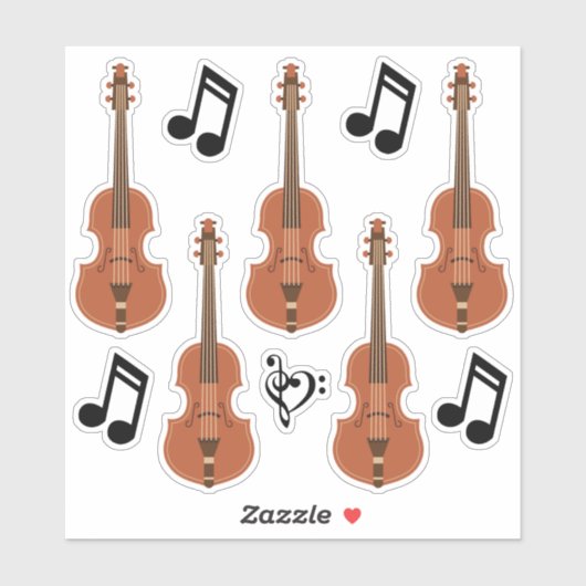 Graphic Violins en notities Sticker (Vel)
