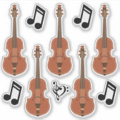 Graphic Violins en notities Sticker (Voorkant)