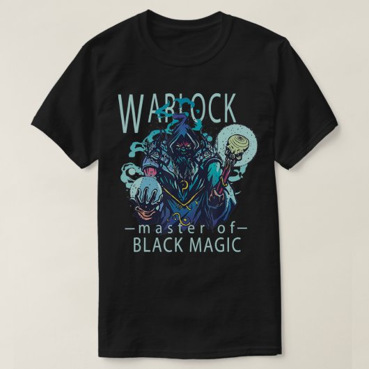 Graphic Warlock Sorcerer Black Magic Spellcaster T T-shirt (Design voorkant)