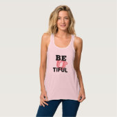 Graphic White BE U TIFUL Womens Vriendin Tanktop (Volledige Voorkant)