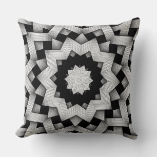 Graphic White Square Embossed Pattern Pillow Kussen