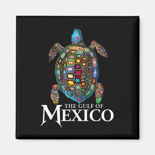 Graphic Zee Turtle Golf of Mexico nooit vergeten Magneet (Voorkant)