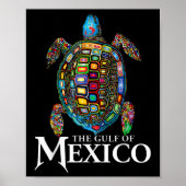 Graphic Zee Turtle Golf of Mexico nooit vergeten Poster (Voorkant)