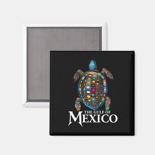 Graphic Zee Turtle Golf of Mexico vergeet nooit mi Magneet (Voorkant / Achterkant)