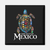 Graphic Zee Turtle Golf of Mexico vergeet nooit mi Magneet (Voorkant)