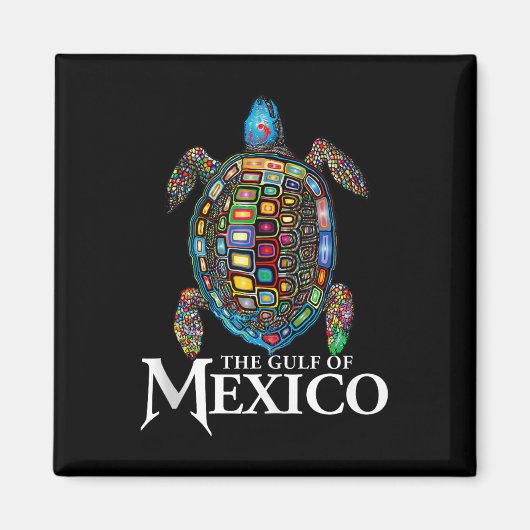 Graphic Zee Turtle Golf of Mexico vergeet nooit Tr Magneet (Voorkant)