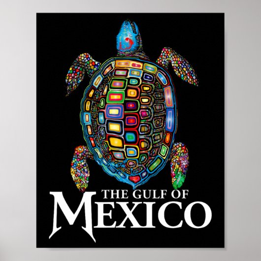 Graphic Zee Turtle Golf of Mexico vergeet nooit Tr Poster (Voorkant)