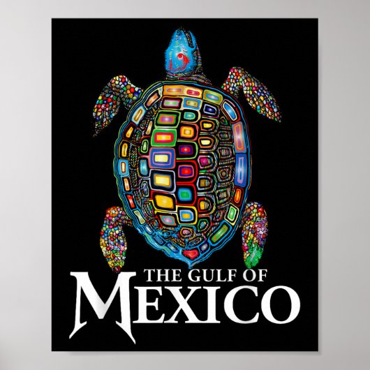 Graphic Zee Turtle Golf of Mexico vergeet nooit Tr Poster (Voorkant)