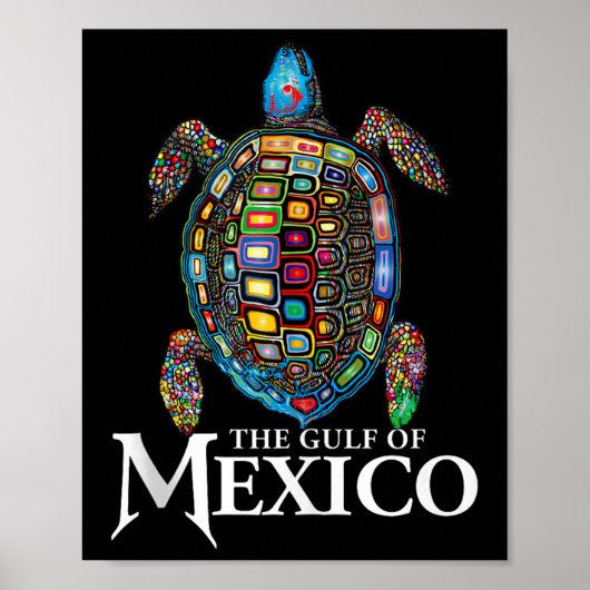 Graphic Zee Turtle Golf of Mexico vergeet nooit Tr Poster (Voorkant)