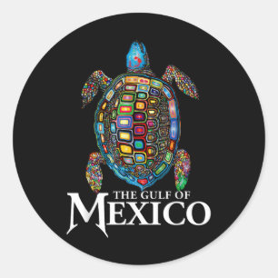 Graphic Zee Turtle Golf of Mexico vergeet nooit Tr Ronde Sticker