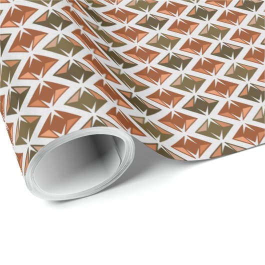 Graphical Diamonds Pattern Red Cadeaupapier (Rol Hoek)